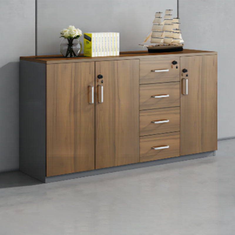 Contemporary File Cabinets Solid Wood Frame Key Lock Vertical File Cabinet