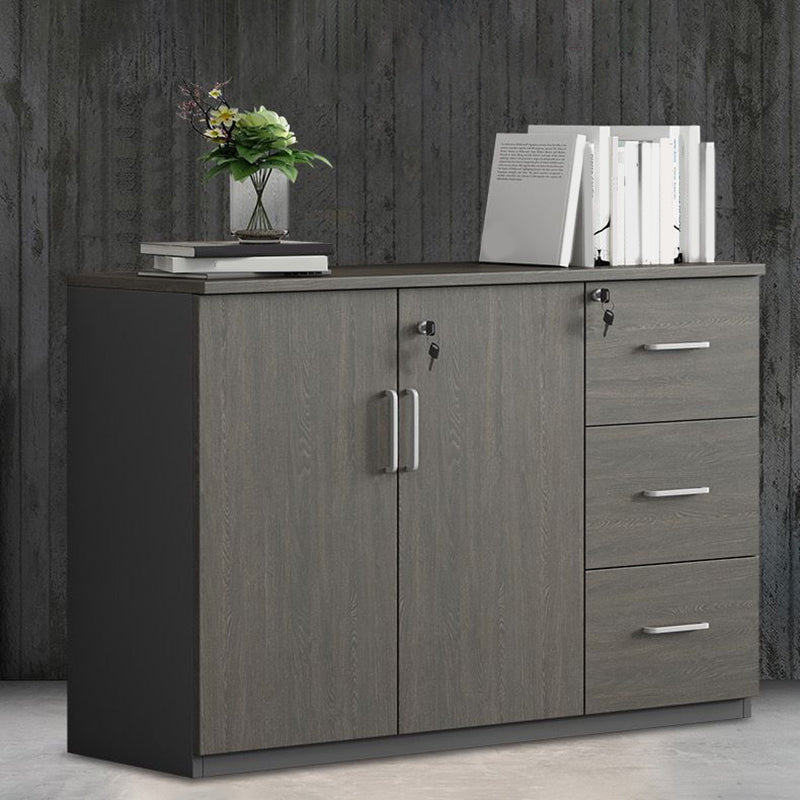 Contemporary File Cabinets Solid Wood Frame Key Lock Vertical File Cabinet