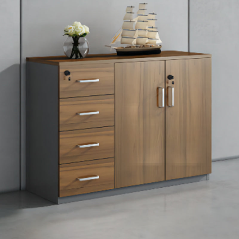 Contemporary File Cabinets Solid Wood Frame Key Lock Vertical File Cabinet