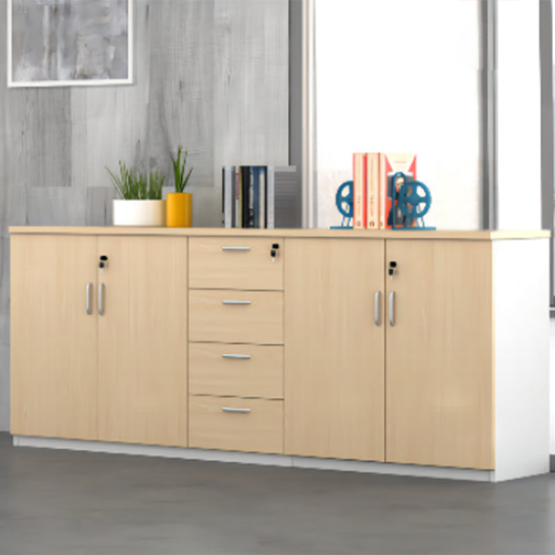 Contemporary File Cabinets Solid Wood Frame Key Lock Vertical File Cabinet