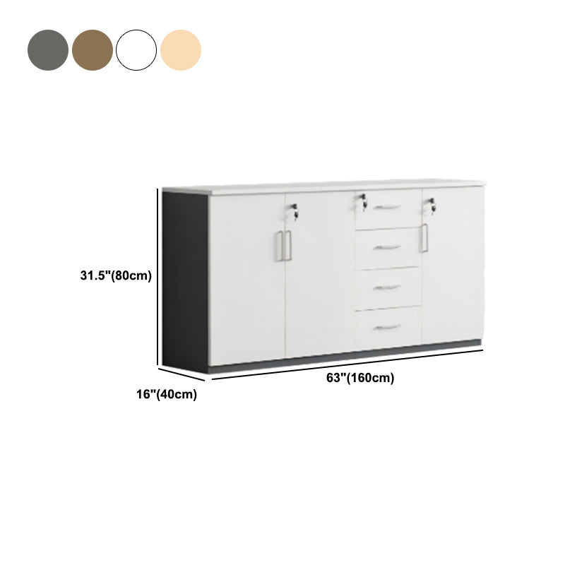 Contemporary File Cabinets Solid Wood Frame Key Lock Vertical File Cabinet