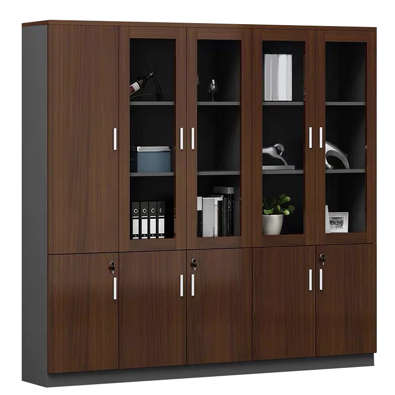 Contemporary File Cabinets Solid Wood Frame Vertical File Cabinet with Key Lock Office