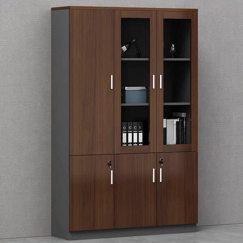 Contemporary File Cabinets Solid Wood Frame Vertical File Cabinet with Key Lock Office