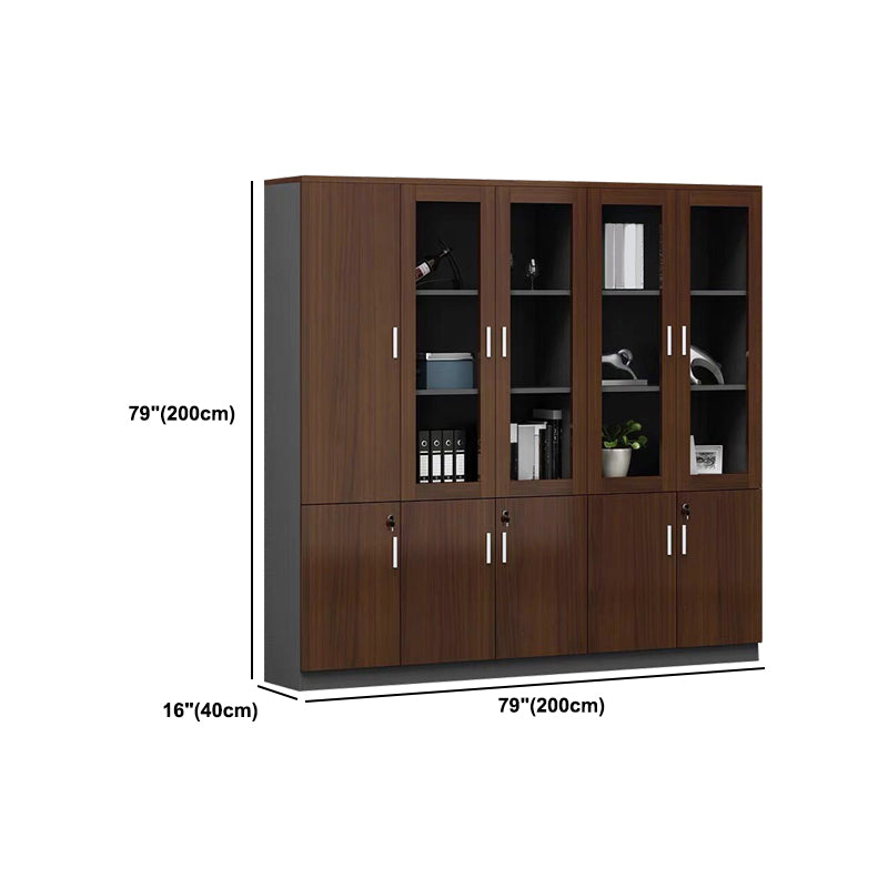 Contemporary File Cabinets Solid Wood Frame Vertical File Cabinet with Key Lock Office