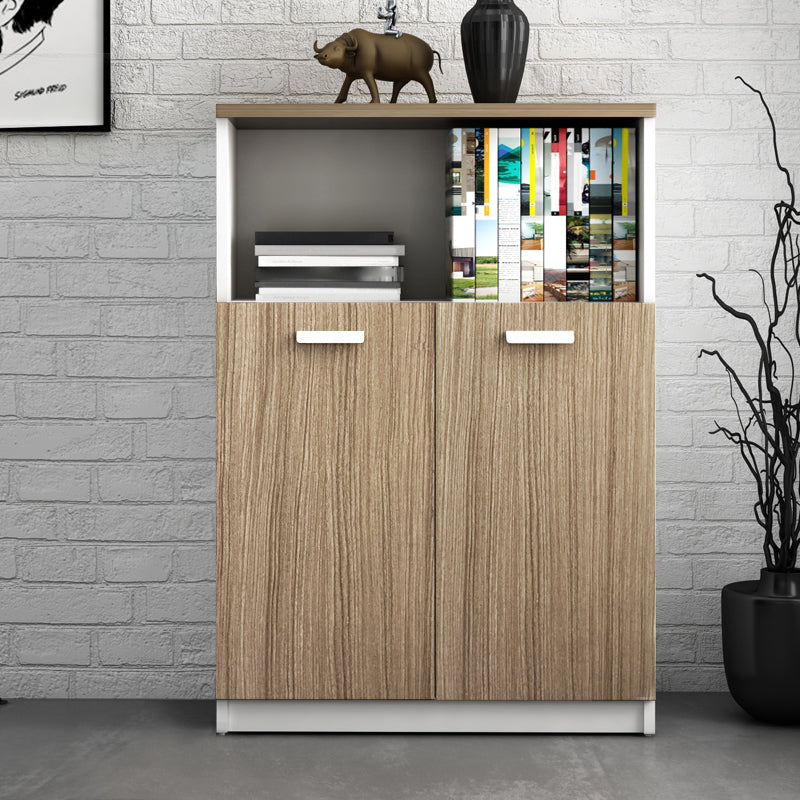 Contemporary File Cabinets Solid Wood Frame Vertical File Cabinet with Key Lock