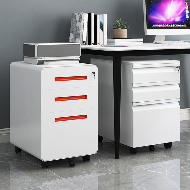 Modern Cabinet Metal 3 Locking Drawers and Castors Filing Cabinet for Home Office