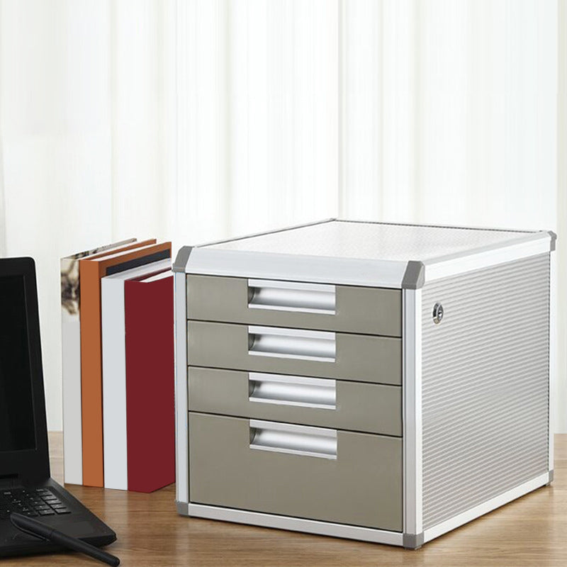 Modern Metal Lateral Cabinet Silver Drawers File Cabinet for Home or Office