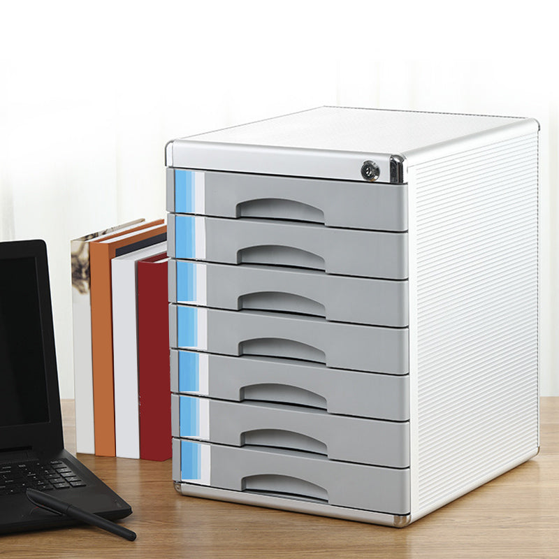 Modern Metal Lateral Cabinet Silver Drawers File Cabinet for Home or Office