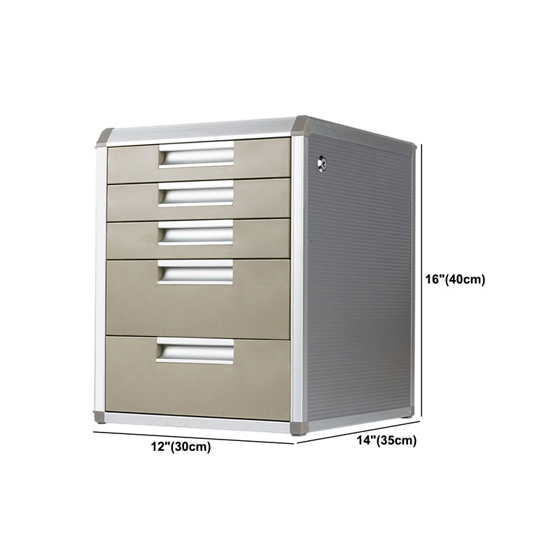 Modern Metal Lateral Cabinet Silver Drawers File Cabinet for Home or Office