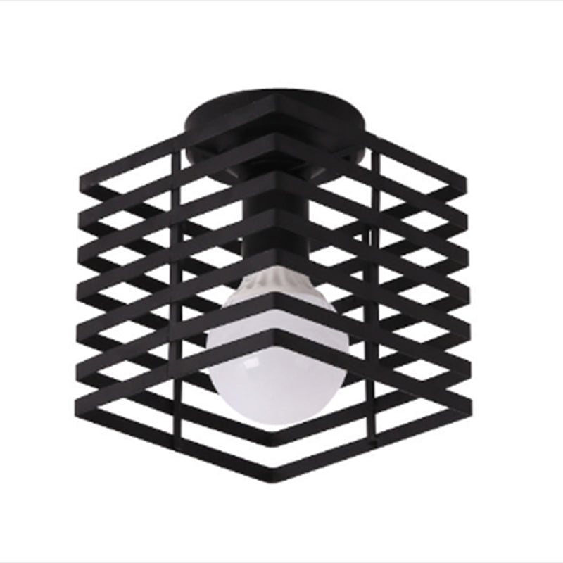 Nordic Style Ceiling Light Cuboid Shape Ceiling Lamp with Iron Shade for Bedroom