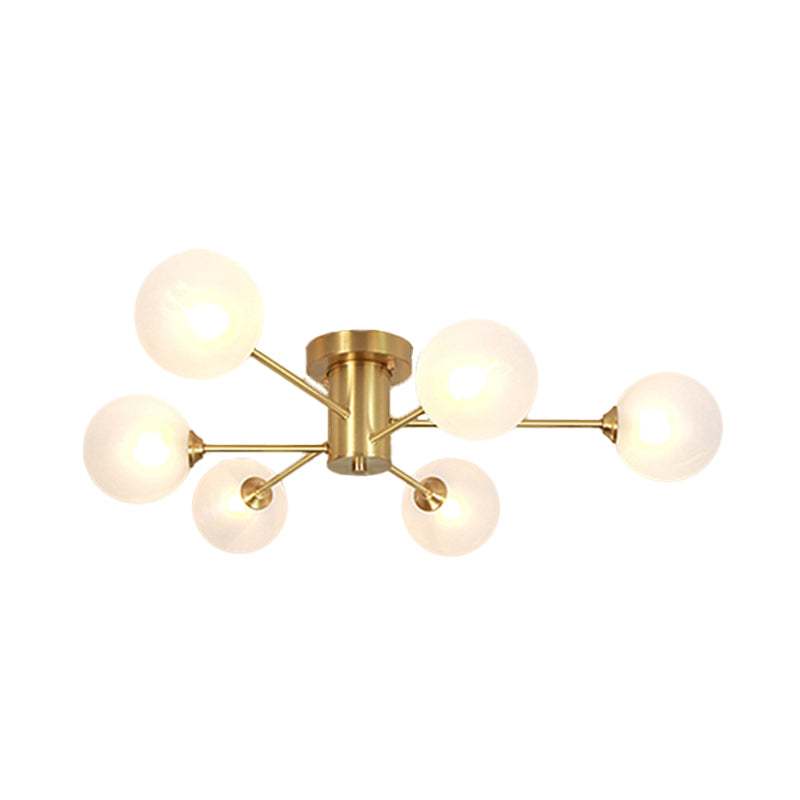 Nordic Style Golden Ceiling Light Ball Shape Glass Shade Ceiling Lamp for Living Room