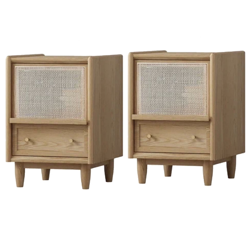 Rattan Bedside Cabinet Modern Minimalist Bedside Table with Legs