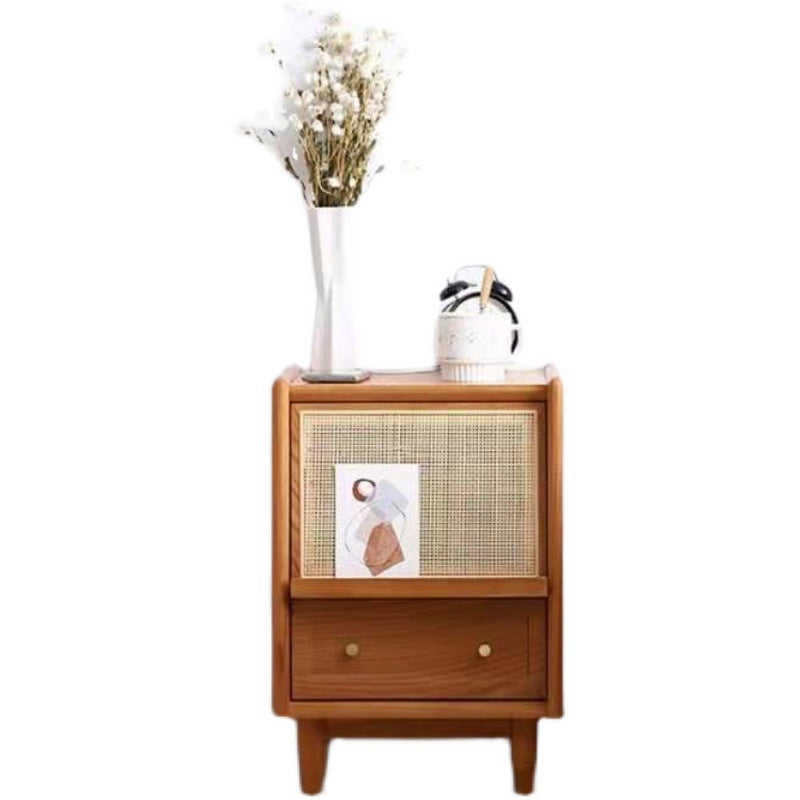 Rattan Bedside Cabinet Modern Minimalist Bedside Table with Legs