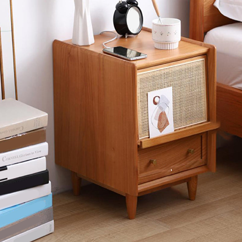 Rattan Bedside Cabinet Modern Minimalist Bedside Table with Legs