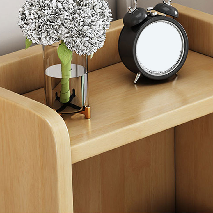 Solid Wood Bedside Table Modern Minimalist Open Bedside Table with Drawers