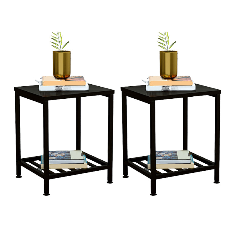 Industrial Metal Night Table Legs Included Nightstand with 2 Shelves