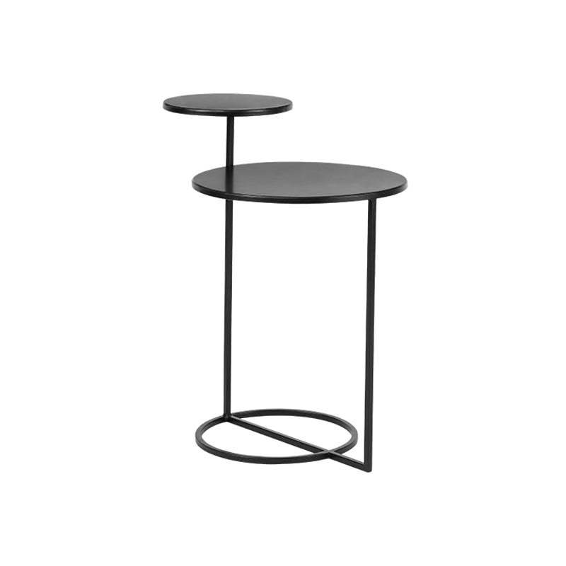 Modern Round Accent Table Nightstand Iron Night Table for Bedroom, 14"W