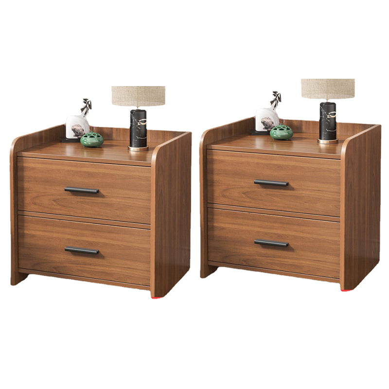 Wooden Bedside Cabinet Modern Minimalist Open Bedside Table with Drawers