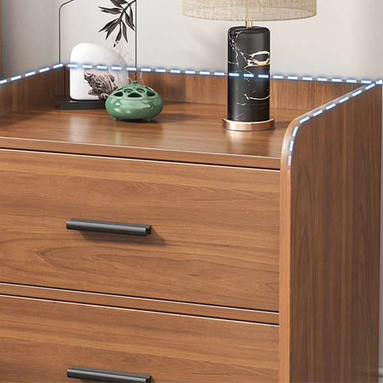 Wooden Bedside Cabinet Modern Minimalist Open Bedside Table with Drawers