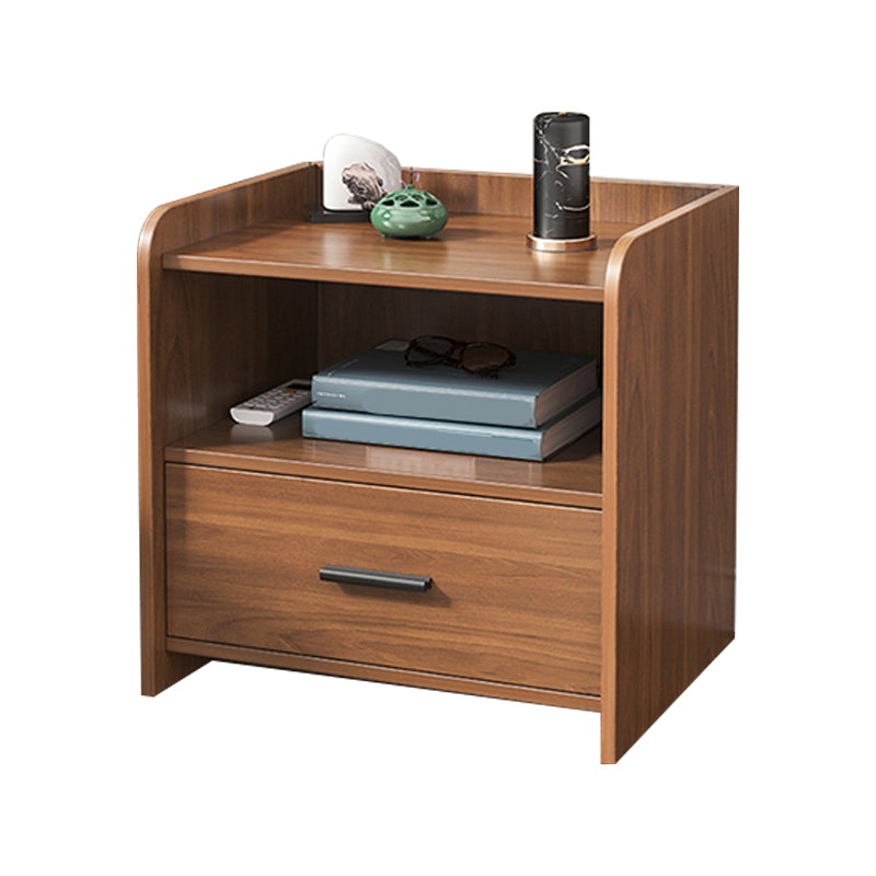 Wooden Bedside Cabinet Modern Minimalist Open Bedside Table with Drawers