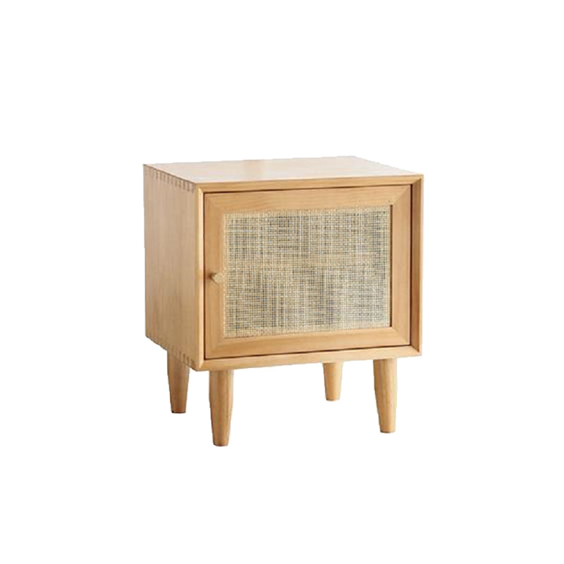 Rattan Bedside Table Modern Minimalist Bed Nightstand with Legs