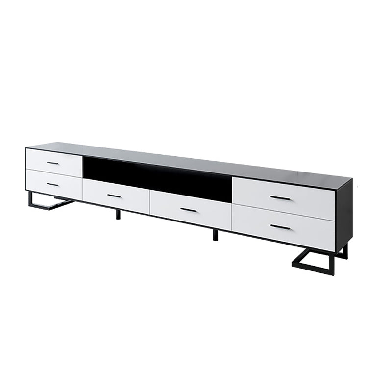 Wood and Metal TV Cabinet Modern Minimalist Home Open TV Stand Console