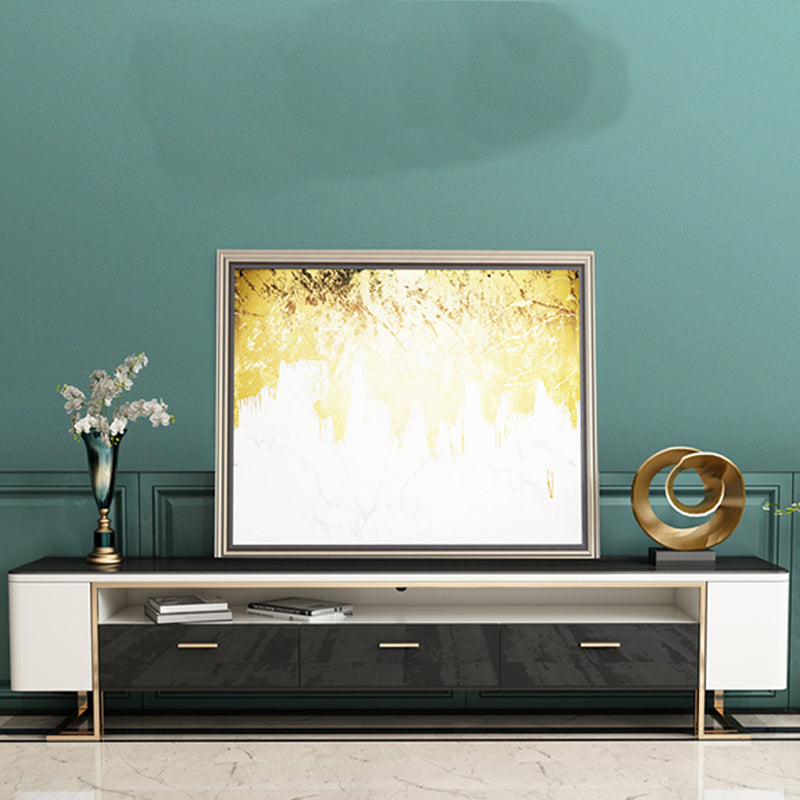 Wood and Glass TV Cabinet Modern Minimalist Home TV Stand Console