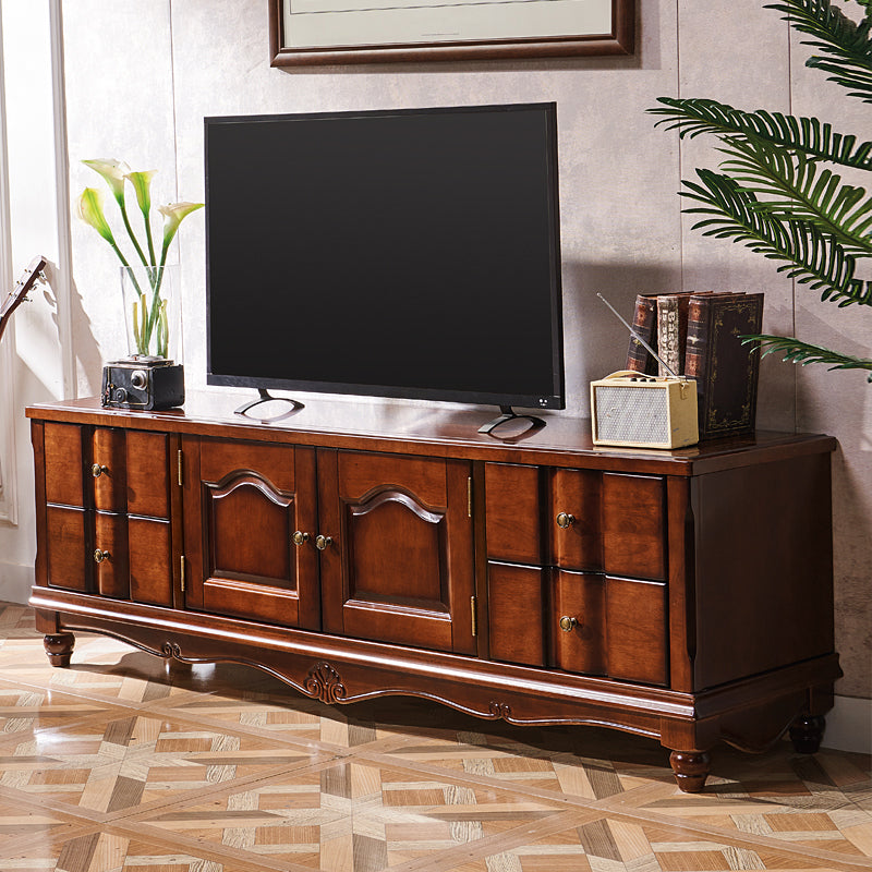 Wooden TV Cabinet Traditional Style Home Living Room TV Stand Console with Drawers