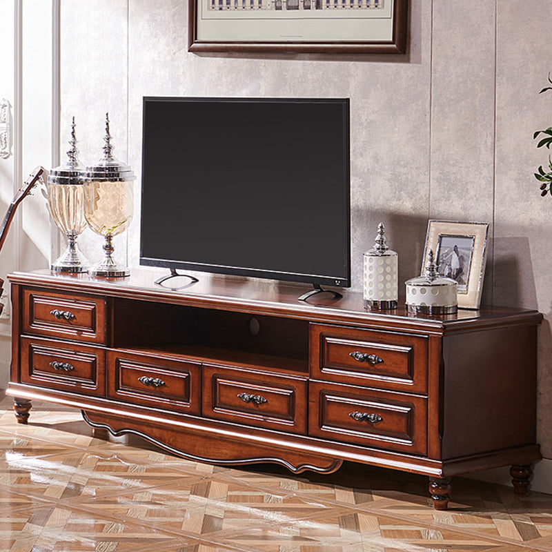 Wooden TV Cabinet Traditional Style Home Living Room TV Stand Console with Drawers