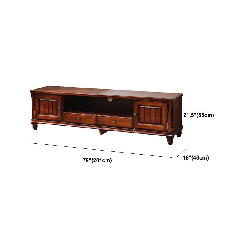 Wooden TV Cabinet Traditional Style Home Living Room TV Stand Console with Drawers