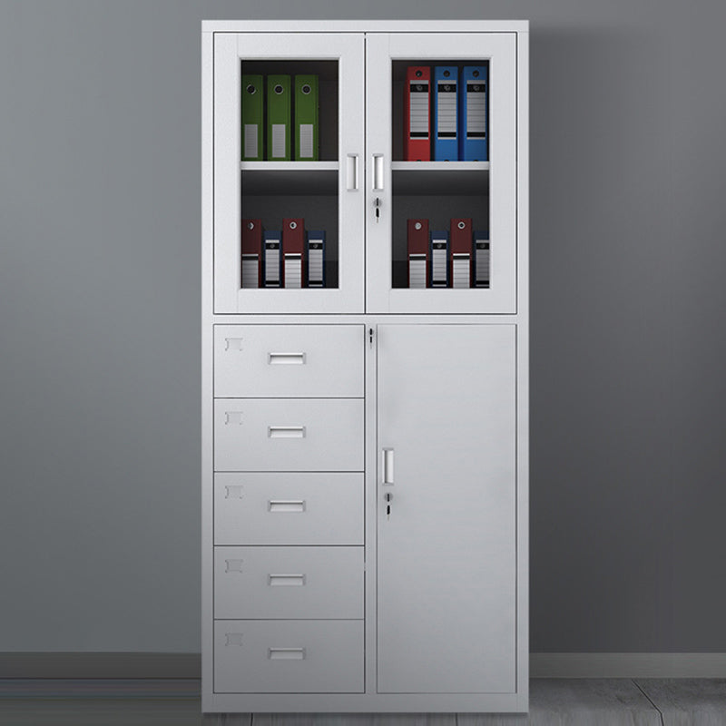 Light Gray File Cabinet Vertical Fireproof File Cabinet with Locking Drawers for Office