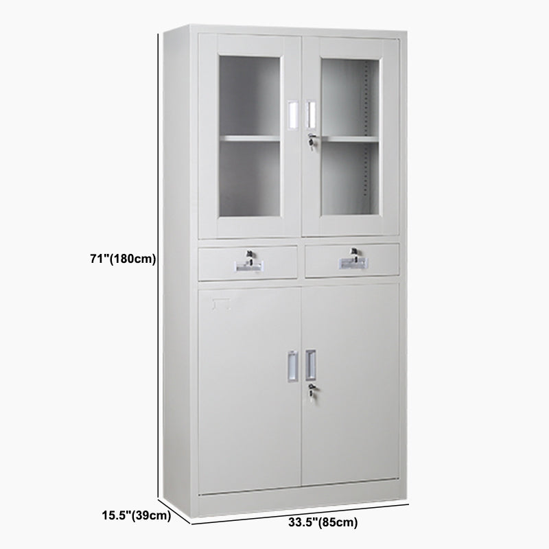 Light Gray File Cabinet Vertical Fireproof File Cabinet with Locking Drawers for Office