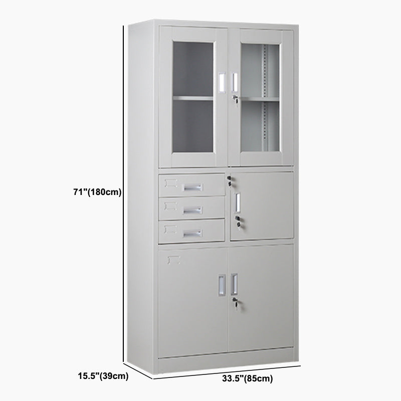 Light Gray File Cabinet Vertical Fireproof File Cabinet with Locking Drawers for Office