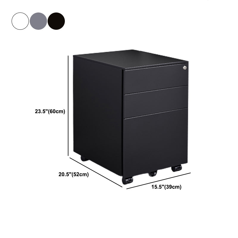 Modern Office Metal File Cabinet 3 Drawers Vertical Cabinet with Lock and Storage