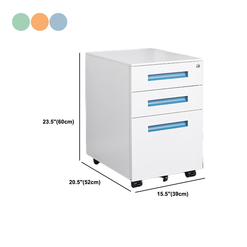 Modern Office Metal File Cabinet 3 Drawers Vertical Cabinet with Lock and Storage