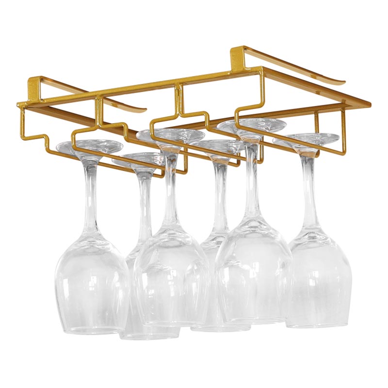 Contemporary Hanging Wine Glass Rack Metal Glass & Stemware Holder for Kitchen