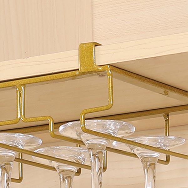 Contemporary Hanging Wine Glass Rack Metal Glass & Stemware Holder for Kitchen