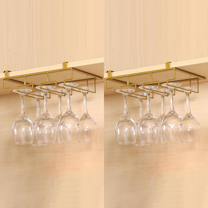 Contemporary Hanging Wine Glass Rack Metal Glass & Stemware Holder for Kitchen