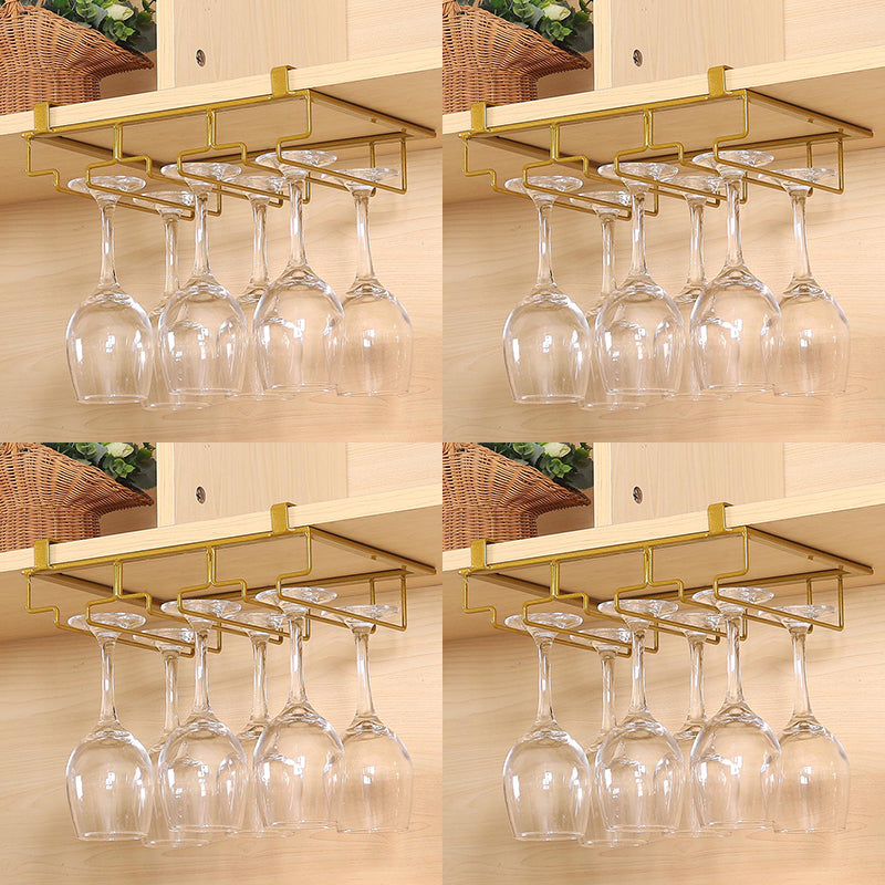 Contemporary Hanging Wine Glass Rack Metal Glass & Stemware Holder for Kitchen