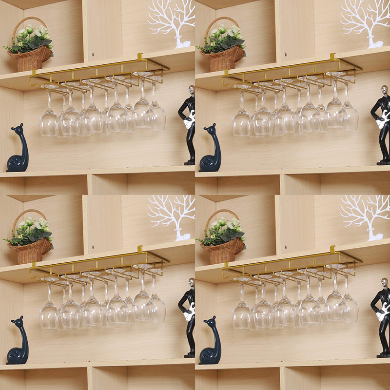 Contemporary Hanging Wine Glass Rack Metal Glass & Stemware Holder for Kitchen