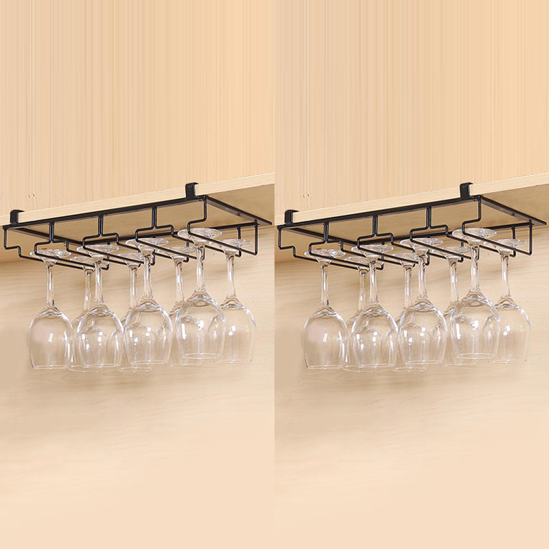 Contemporary Hanging Wine Glass Rack Metal Glass & Stemware Holder for Kitchen