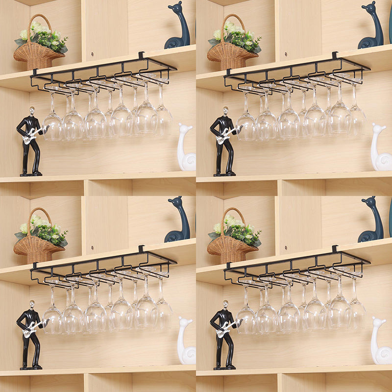 Contemporary Hanging Wine Glass Rack Metal Glass & Stemware Holder for Kitchen