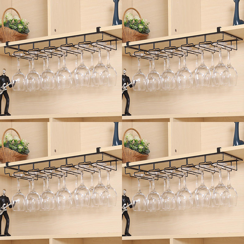 Contemporary Hanging Wine Glass Rack Metal Glass & Stemware Holder for Kitchen