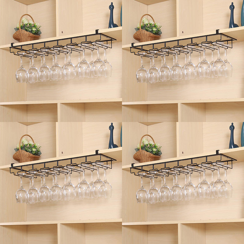 Contemporary Hanging Wine Glass Rack Metal Glass & Stemware Holder for Kitchen