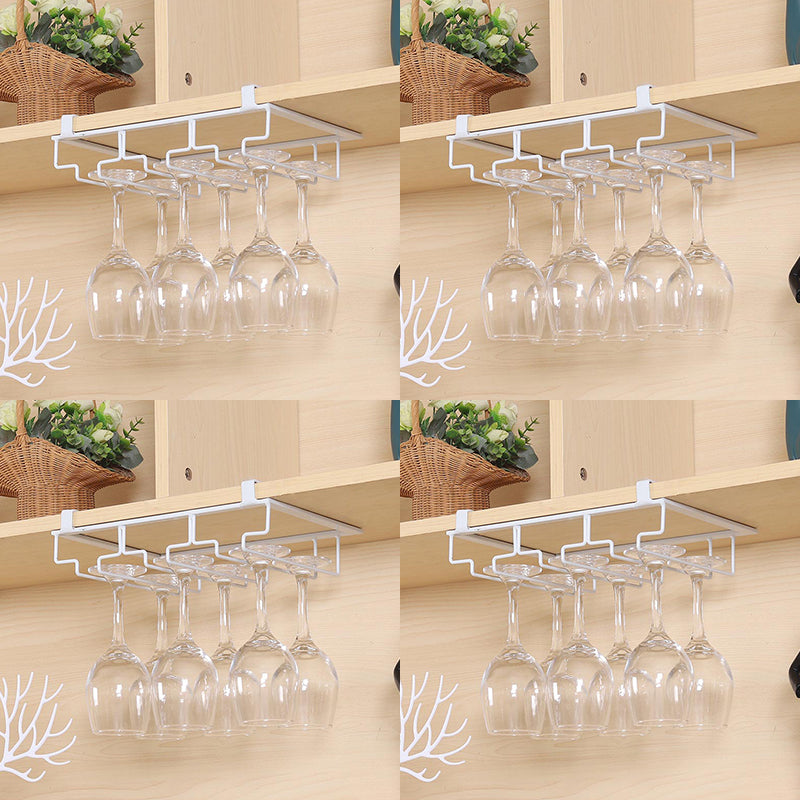 Contemporary Hanging Wine Glass Rack Metal Glass & Stemware Holder for Kitchen