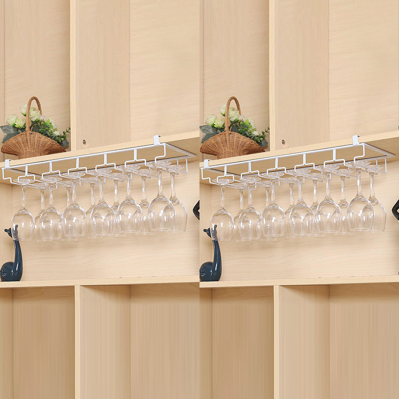 Contemporary Hanging Wine Glass Rack Metal Glass & Stemware Holder for Kitchen