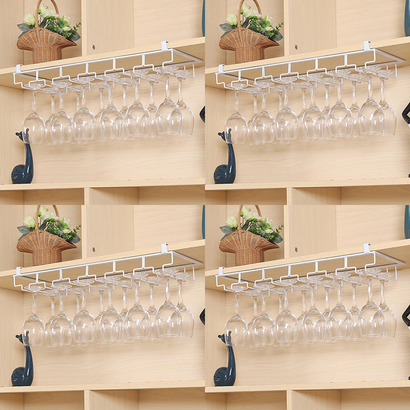 Contemporary Hanging Wine Glass Rack Metal Glass & Stemware Holder for Kitchen