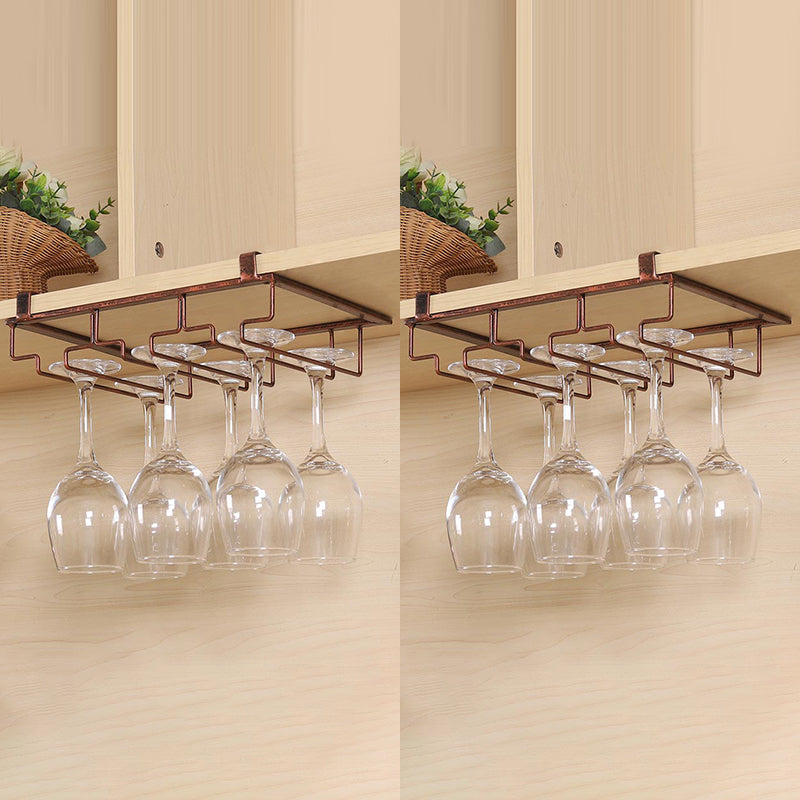 Contemporary Hanging Wine Glass Rack Metal Glass & Stemware Holder for Kitchen