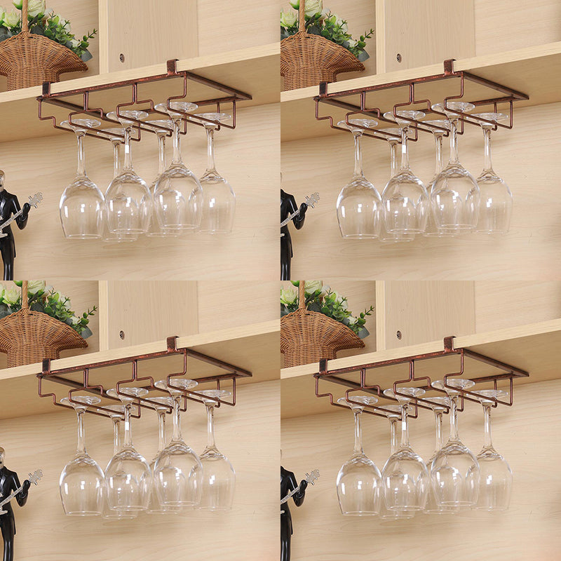 Contemporary Hanging Wine Glass Rack Metal Glass & Stemware Holder for Kitchen