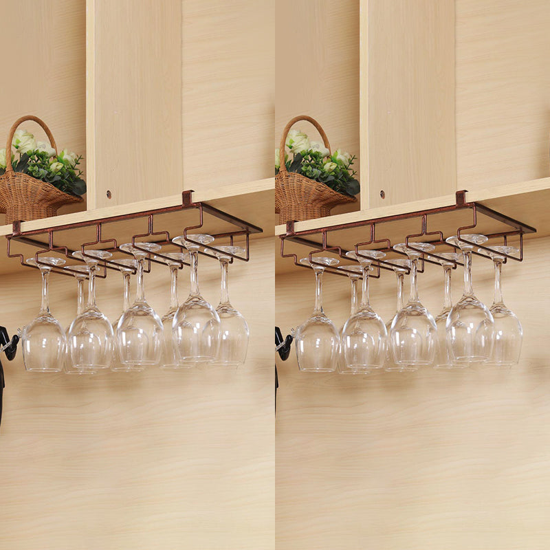 Contemporary Hanging Wine Glass Rack Metal Glass & Stemware Holder for Kitchen